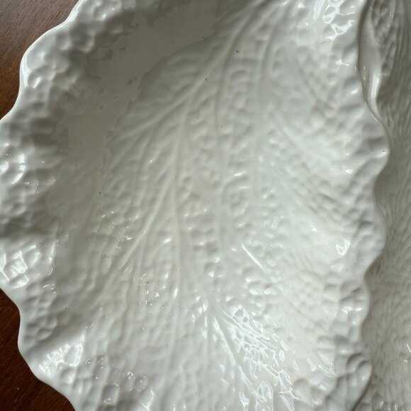 Vintage Shorter & Son Off White Cabbage Two Part Relish Dish - Picture 3 of 4